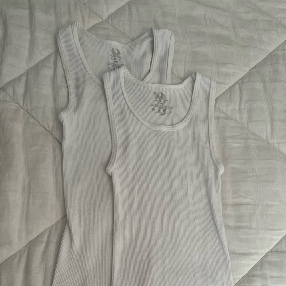 Set of 2 Boys White Undershirts